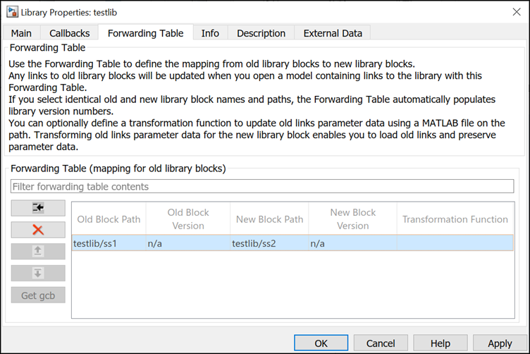 Library Properties dialog box with the old and new block paths added.