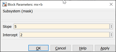 mask parameter dialog