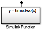 After you configure the block, the block icon displays the function prototype for the Simulink Function.