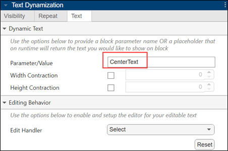 graphical editor text parameterization