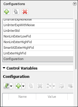 Variant configurations pane in Variant Manager with a new configuration named Configuration