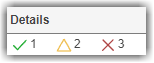 Details column with 1 passing result, 2 warning results, and 3 failing results