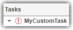 Tasks column shows task with red exclamation mark