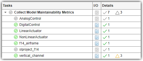 Tasks column showing outdated task results for two model task iterations