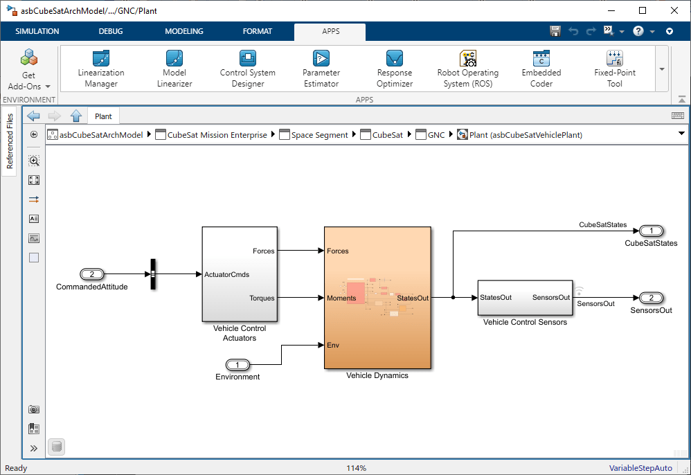 Reference component Vehicle Dynamics selected.