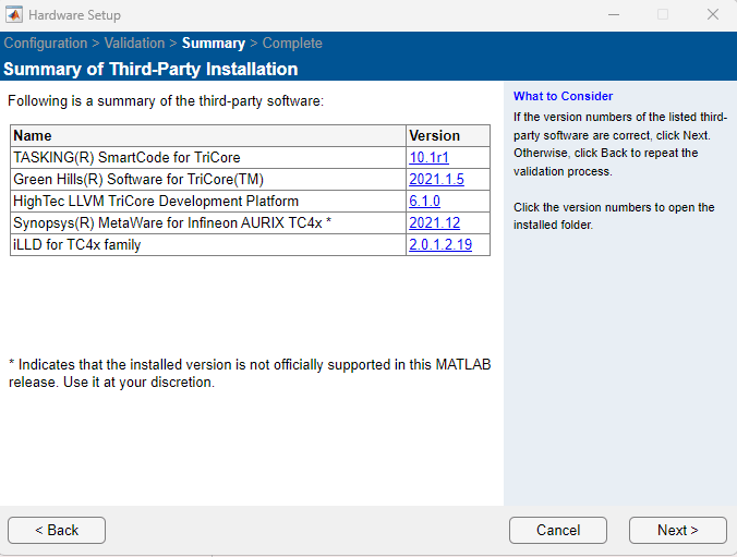 Summary hardware setup