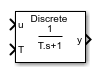 Low-Pass Filter (Variable Time Constant, Discrete or Continuous) block