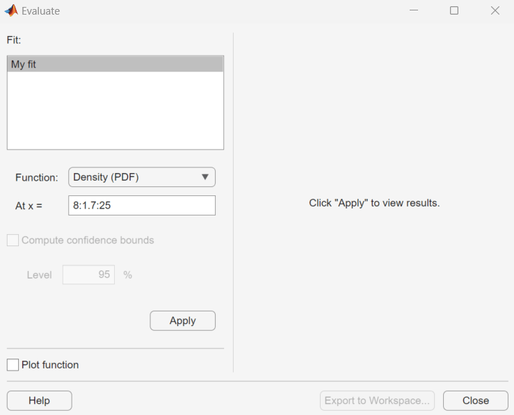 Evaluate dialog box