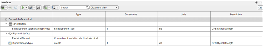 Interface Editor with new data interfaces, data elements, value type, and physical interface