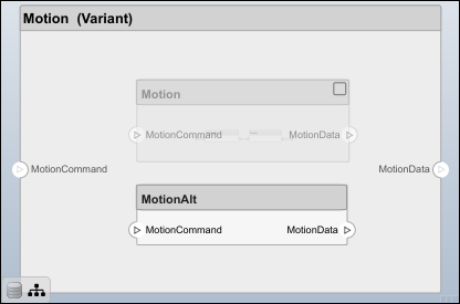 The Motion variant component with two variants