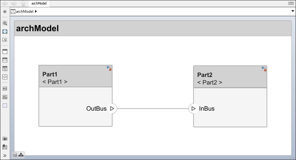 Linked Simulink component behaviors on Part1 and Part2.