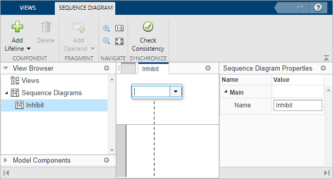 A new lifeline being created in a sequence diagram.