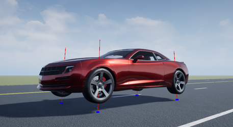 Terrain sensing pattern on four-wheeled vehicle