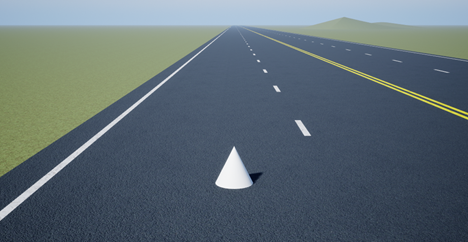 Cone on road