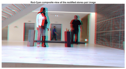 Rectified stereo image pair visualized in a stereoanglyph.