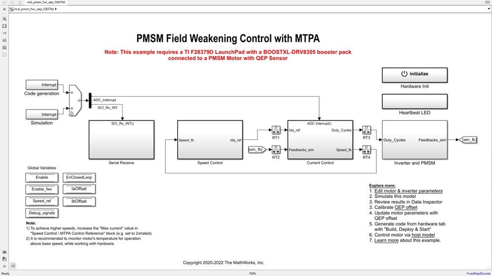 使用 MTPA 进行 PMSM 弱磁控制。