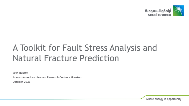 Learn more about the toolkit developed by Aramco to enable geoscientist to perform key structural geomechanics analysis in a computationally efficient and cost-efficient manner.